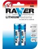 Elementai RAVER LITHIUM EXTREME FR6 (AA), ličio, 2 vnt.