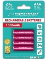 Įkraunami elementai ESPERANZA HR03 (AAA), 1000 mAh, 4 vnt.