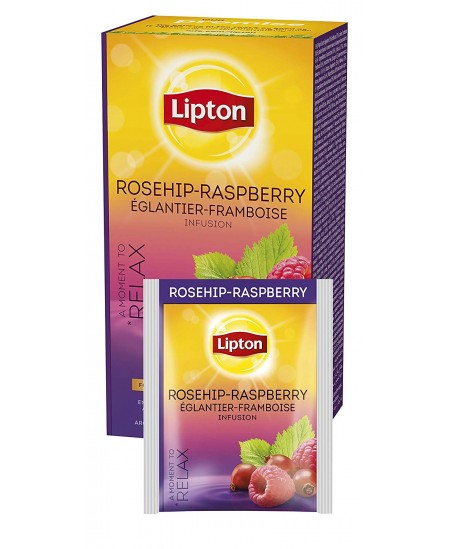 Arbata LIPTON ROSEHIP RASPBERRY, vaisinė, erškėtuogių ir aviečių skonio, 25 vnt. Arbata LIPTON ROSEHIP RASPBERRY, vaisinė, erškėtuogių ir aviečių skonio, 25 vnt.