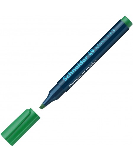 Permanentinis žymeklis SCHNEIDER Maxx 133, kirsta galvutė, 1-4 mm, žalias
