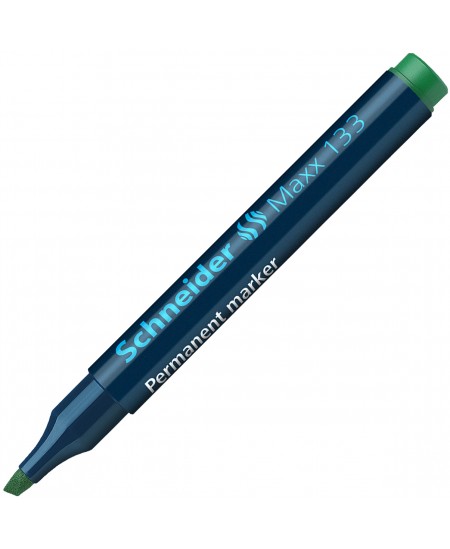 Permanentinis žymeklis SCHNEIDER Maxx 133, kirsta galvutė, 1-4 mm, žalias
