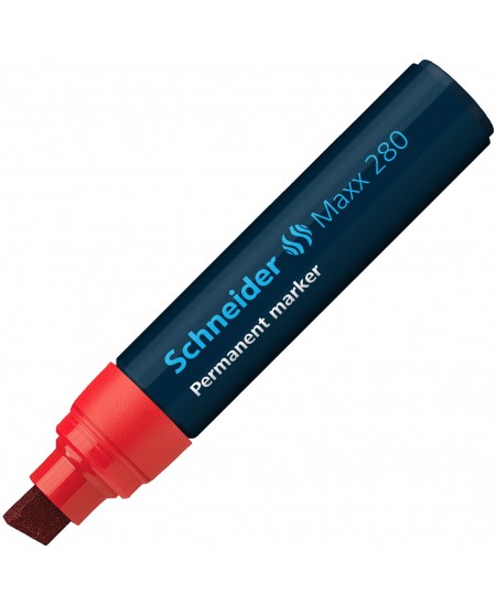 Permanentinis žymeklis SCHNEIDER Maxx 280, kirsta galvutė, 4-12 mm, raudonas