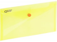 Dėklas - vokas su spaustuku GRAND, DL, 225x124 mm, geltonas