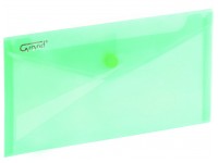 Dėklas - vokas su spaustuku GRAND, DL, 225x124 mm, žalias