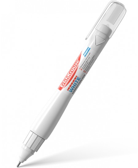 Korekcinis pieštukas ERICH KRAUSE Techno White, metalinis antgalis, 6 ml