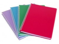 Sąsiuvinis su spirale SM-LT, A5, 96 lapai, langeliais, plastikinis viršelis