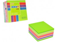 Lipnių lapelių kubas STICK´N Neon Green Mix, 76x76 mm, 400 lapelių
