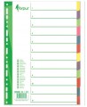 Skiriamieji lapai FORPUS, 1-12, spalvoti, A4