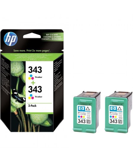 HP 343 2-pack Tri-color Original Ink Cartridges (C8766EE)