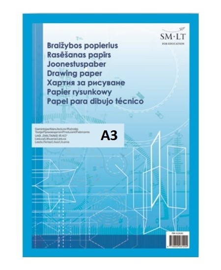 Popierius braižybai SM-LT, A3, 160 g/m2, 10 lapų