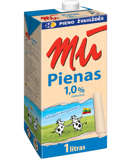 Pienas MŪ, 1% riebumo, 1 l Pienas MŪ, 1% riebumo, 1 l