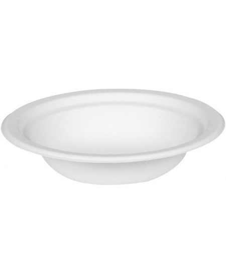 Ekologiški vienkartiniai dubenėliai, pagaminti iš cukranendrių, Ø18 cm, kreminiai, 50 vnt.