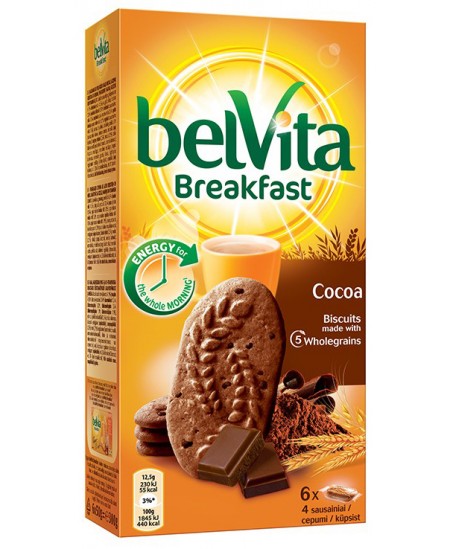 BELVITA sausainiai , su šokoladu, 300 g