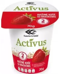 Avižinė košė ACTIVUS su braškėmis, 70 g