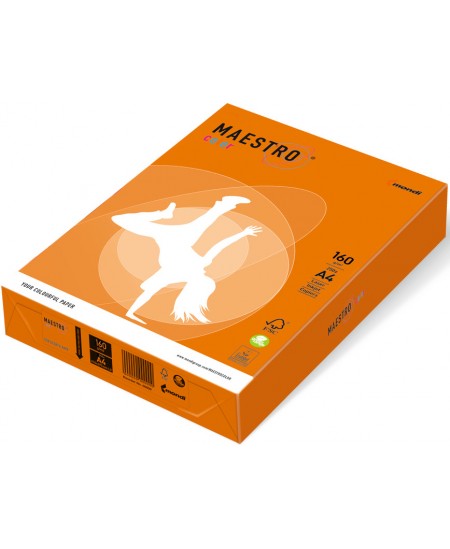 Spalvotas popierius MAESTRO COLOR, 160g/m2, A4, 250 lapų, oranžinė (Orange)