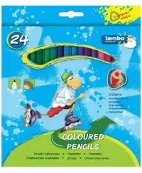 Spalvotų pieštukų rinkinys LAMBO, 24 spalvų