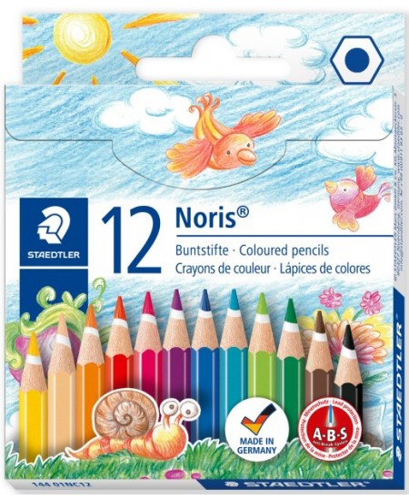 Spalvotų pieštukų rinkinys STAEDTLER NORIS CLUB, trumpi, 12 spalvų Spalvotų pieštukų rinkinys STAEDTLER NORIS CLUB, trumpi, 12 spalvų