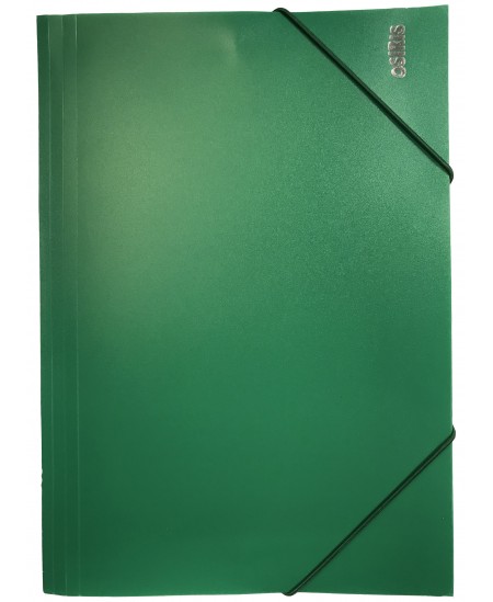 Aplankas su guma Osiris, plastikinis, A4, žalias