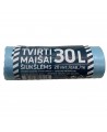 Šiukšlių maišai, 30 litrų, rulone 20 vnt., storis 12 µm, HDPE, mėlynos sp.