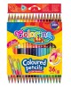 Spalvoti pieštukai COLORINO, tribiriauniai dvipusiai, 36 spalvų