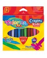 Plastikinės spalvotos kreidelės COLORINO, tribriaunės, 12 spalvų