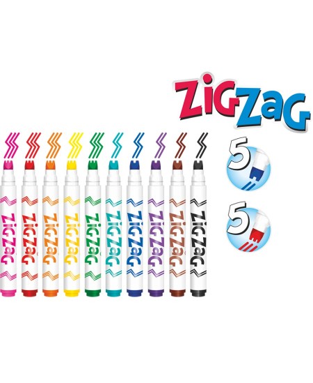 Flomasteriai COLORINO Zig Zag, 10 spalvų