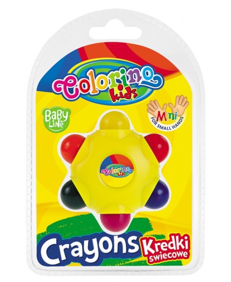 Apvalios vaškinės kreidelės formelėje COLORINO Baby Line, 6 spalvų