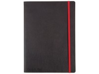 Užrašų knygelė OXFORD Black n´Red su gumele ir skirtuku, kietu viršeliu, A5, 72 lapų, linija, juoda