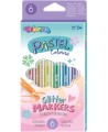 Blizgūs flomasteriai COLORINO Pastel, 6 spalvos