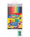 Spalvoti pieštukai COLORINO JUMBO, apvalūs, su drožtuku, 10 spalvų