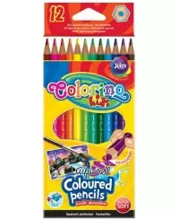 Spalvoti pieštukai COLORINO, akvareliniai su teptuku, 12 spalvų