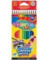 Spalvoti pieštukai COLORINO, akvareliniai su teptuku, 12 spalvų