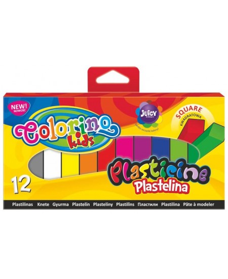 Plastilinas COLORINO, kvadratinis, 12 spalvų