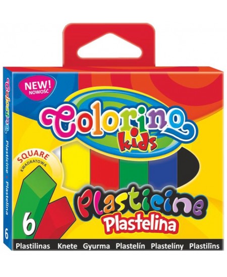 Plastilinas COLORINO, kvadratinis, 6 spalvų