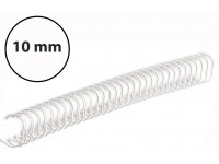 Metalinės įrišimo spiralės, 10 mm (3/8\"), 100vnt., baltos sp.