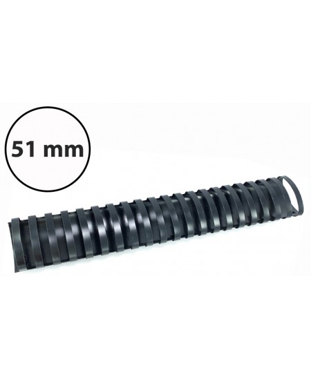 Plastikinės įrišimo spiralės, 51mm, 50vnt, juodos sp.