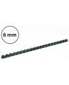 Plastikinės įrišimo spiralės, 6mm, 100vnt, juodos sp.