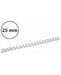 Plastikinės įrišimo spiralės, 25mm, 50vnt, baltos sp.