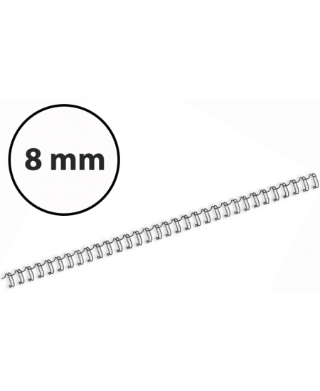 Metalinės įrišimo spiralės, 8 mm (5/16"), 100vnt., juodos sp.