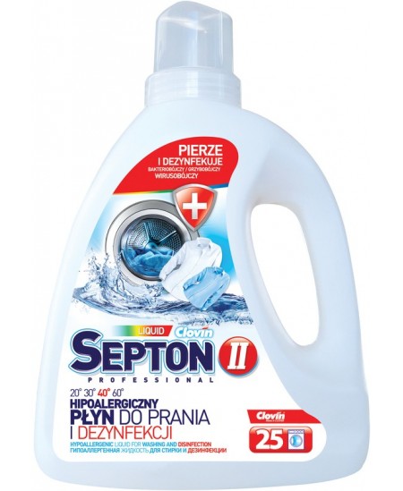 Dezinfekuojantis skalbimo gelis CLOVIN II SEPTON, 25 skalbimai, 1500 ml
