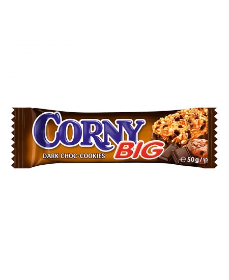 Javainių batonėlis CORNY BIG, juodojo šokolado ir sausainių, 50 g