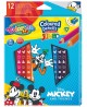 Spalvoti pieštukai COLORINO Disney "Peliukas Mikis" JUMBO, tribriauniai, su drožtuku, 12 spalvų