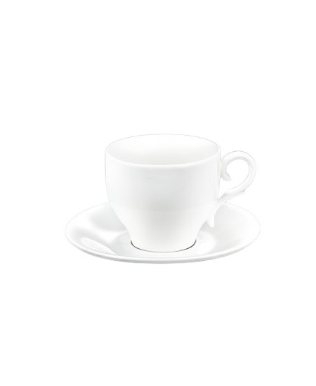 Baltas porcelianinis puodelis su lėkštute WILMAX JULIA, 90 ml