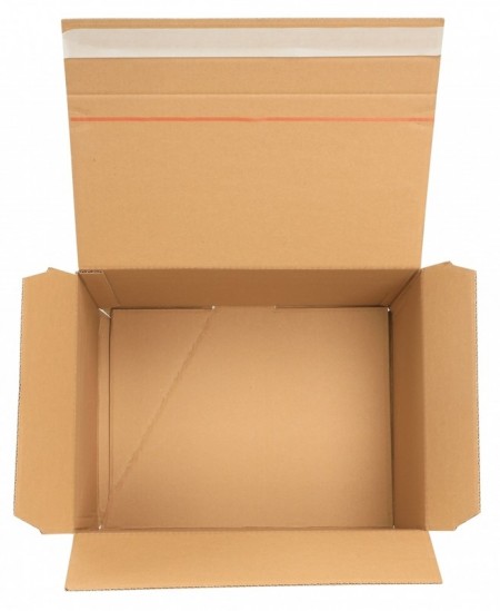Siuntų dėžė su lipnia juostele, 285x190x95 mm (tinka M dydžio paštomatams), rudos spalvos,  1 vnt.