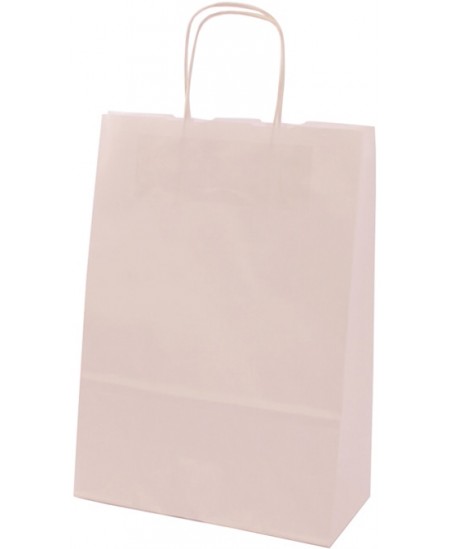 Dovanų maišelis linijuotas, 32x23x10 cm, baltas