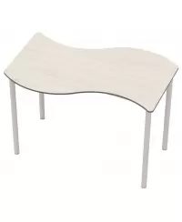 Mokyklinis bangos formos stalas FLEXUS 120 x 80, aukštis - 71 cm
