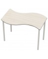 Mokyklinis bangos formos stalas FLEXUS 120 x 80, aukštis - 71 cm