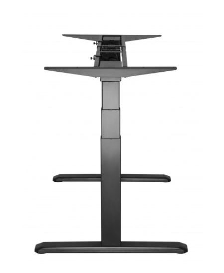 Reguliuojamo aukščio elektrinis stalas UP UP, 3-sekcijų, 2 variklių, tamsaus riešuto stalviršis (LMDP) 1500x750 mm