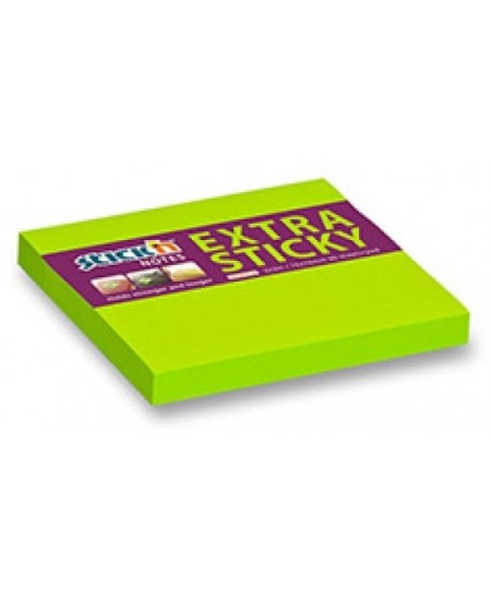 Lipnūs lapeliai STICK´N extra, 76x76 mm, 90 lapelių, neoniniai žali