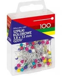Smeigtukai - adatėlės , 100 vnt., įvairių spalvų